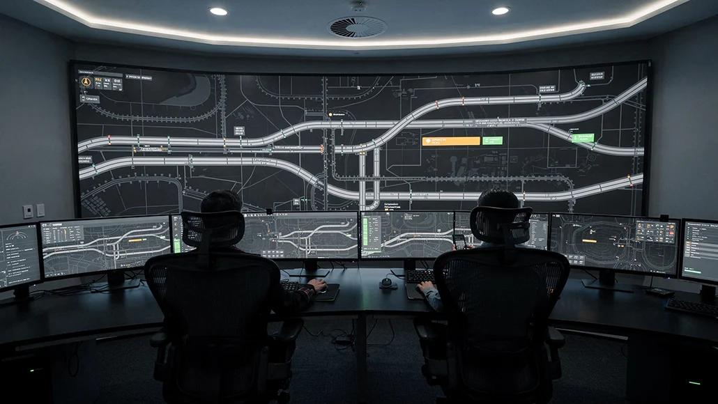 Human machine interface in transport control rooms