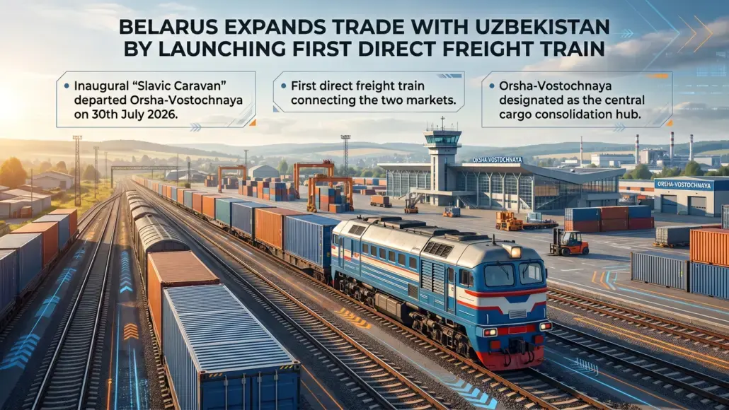 Belarus Launches First Direct Freight Train to Uzbekistan