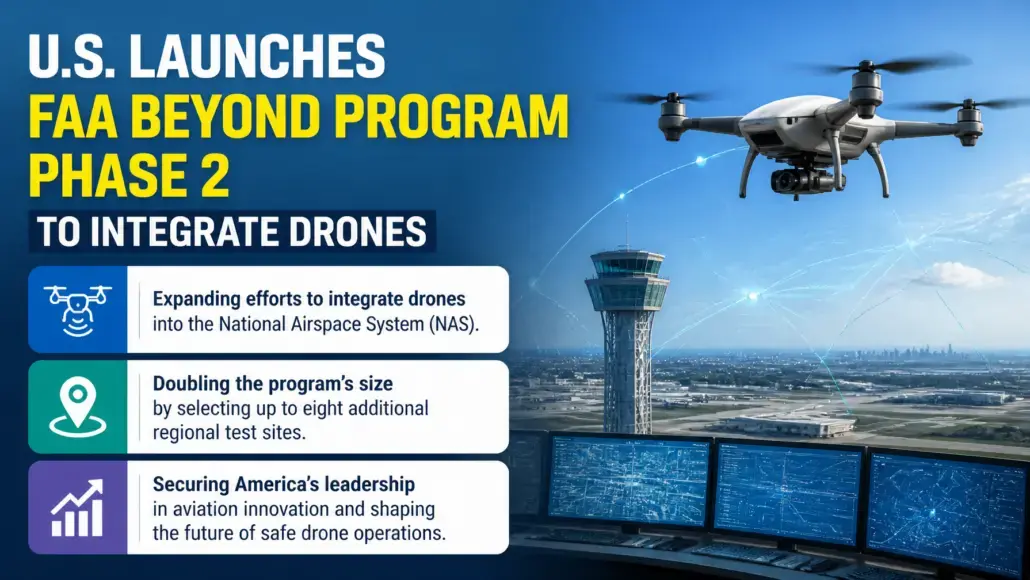 U.S. Launches FAA BEYOND Program Phase 2 to Integrate Drones