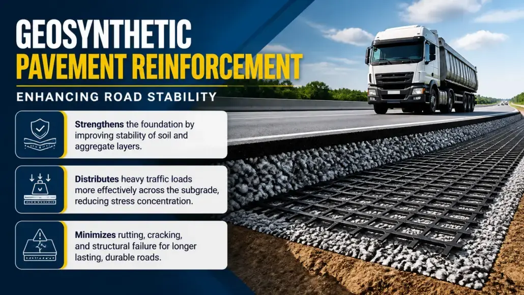 Geosynthetic Pavement Reinforcement Enhancing Road Stability
