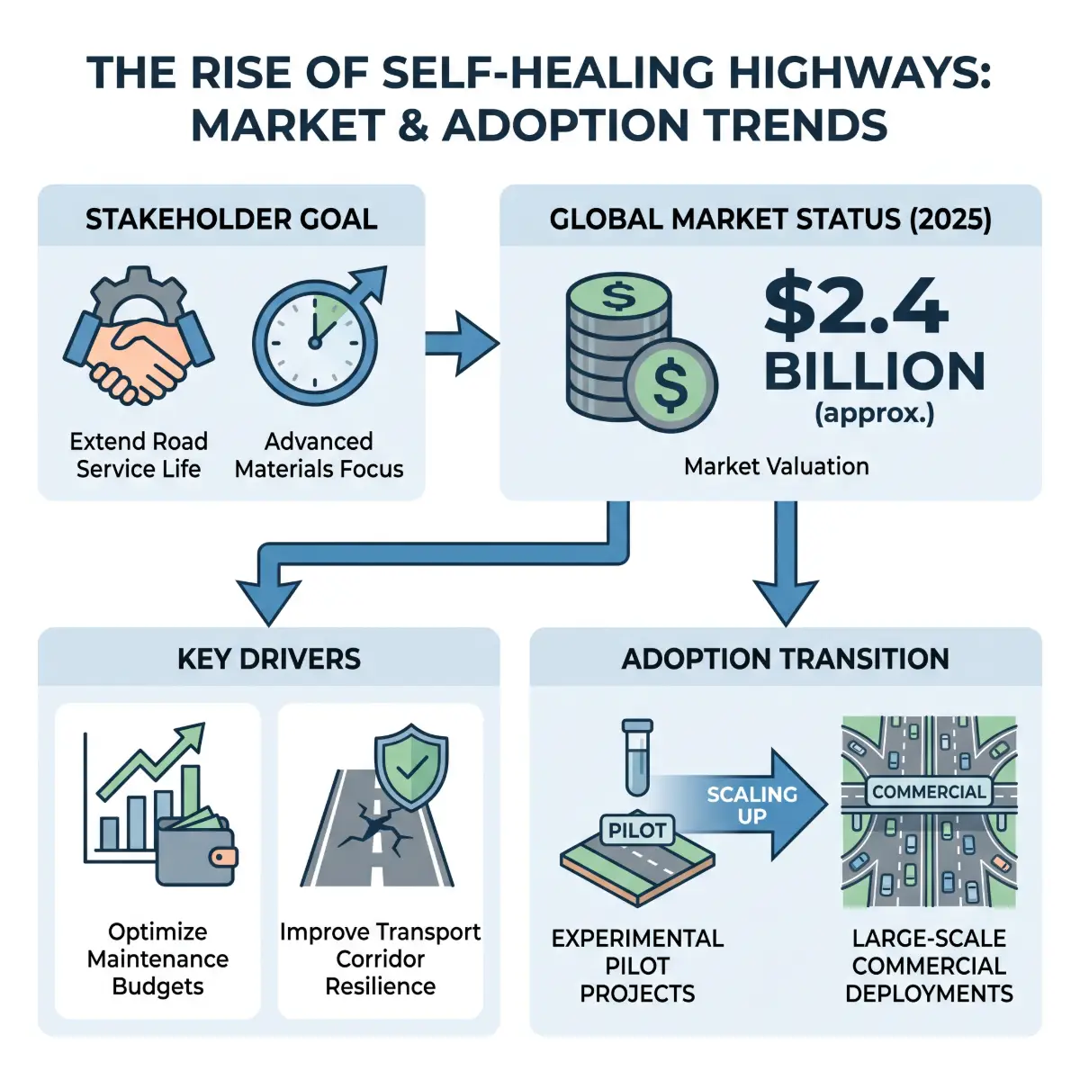 Self Healing Asphalt Technology for Lower Maintenance