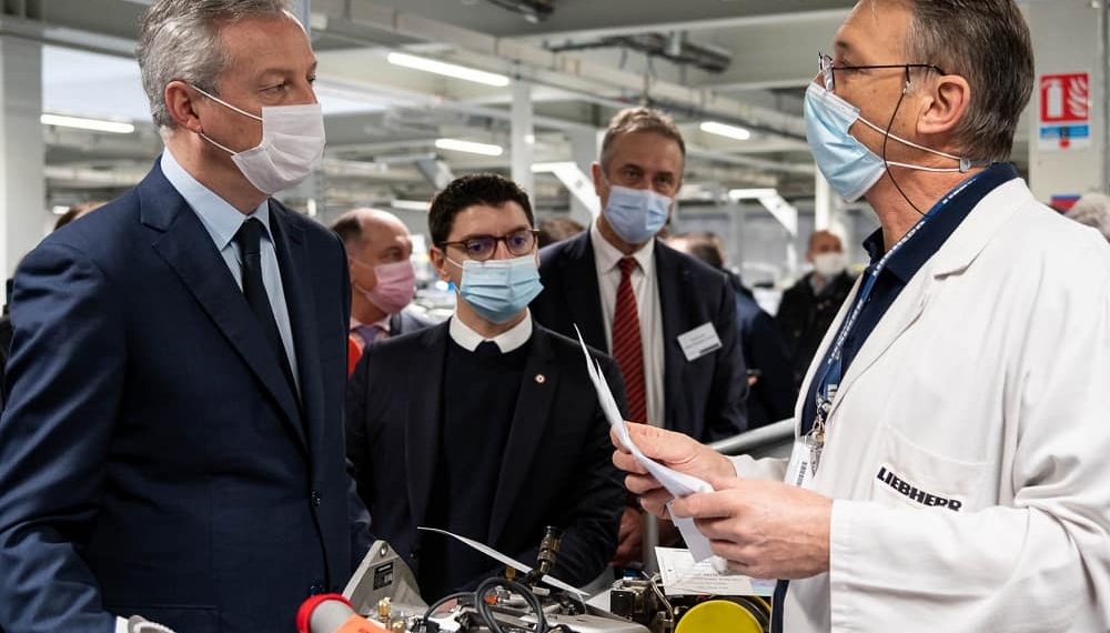 France's Minister of the Economy, Finance and Recovery visits Liebherr in Connection with the Recovery Plan for the Aviation Industry